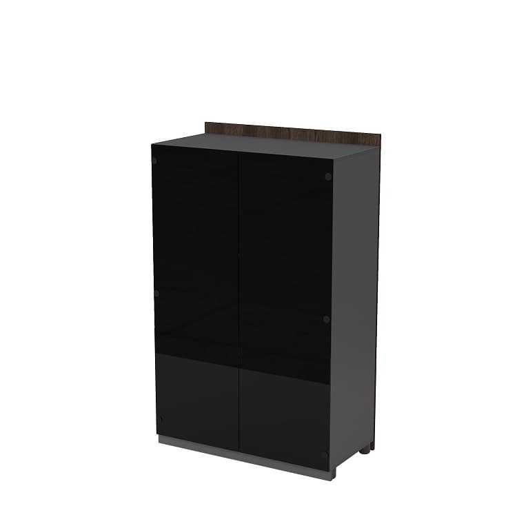 Модуль шкафа со стеклом средний Алсав MAGNETIC 15ШДС-С.149 (868х460х1400) брауни/graphit