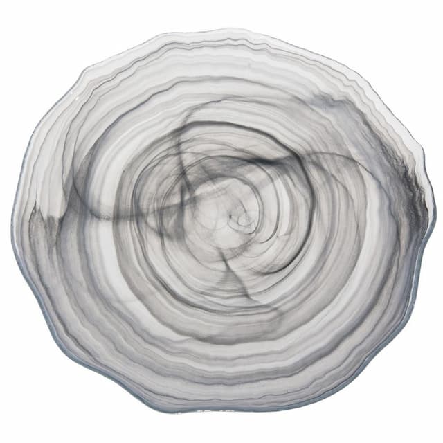 Тарелка ARDACAM Amorf ARD 2076.7 d 28 см h 2 см (стекло, цвет / декор бело-черный)