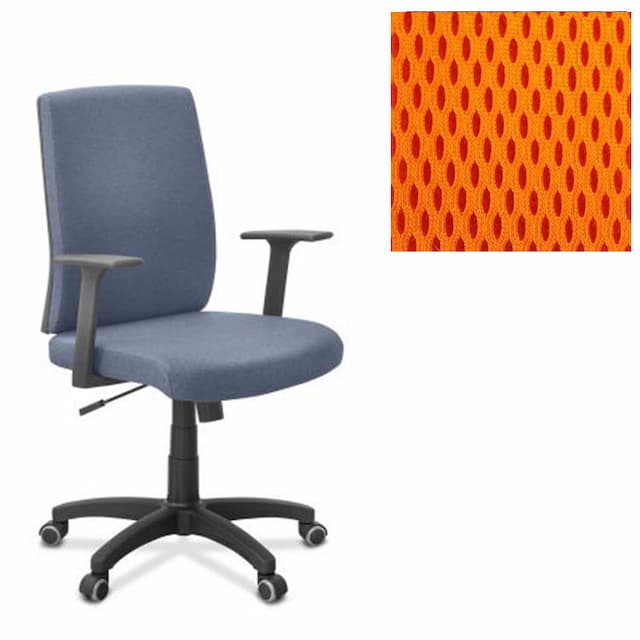 Офисное кресло для персонала Юнитекс Alfa A/MK/T23 ткань TW оранжевая