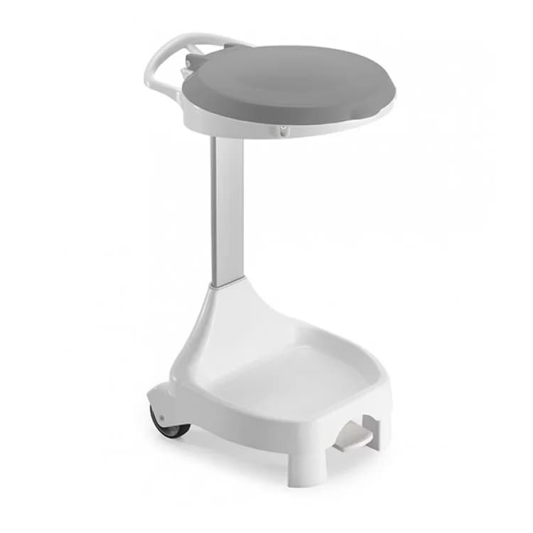 Держатель для мешка TTS W70 120 л. с серой крышкой и педалью на 2-х колесах