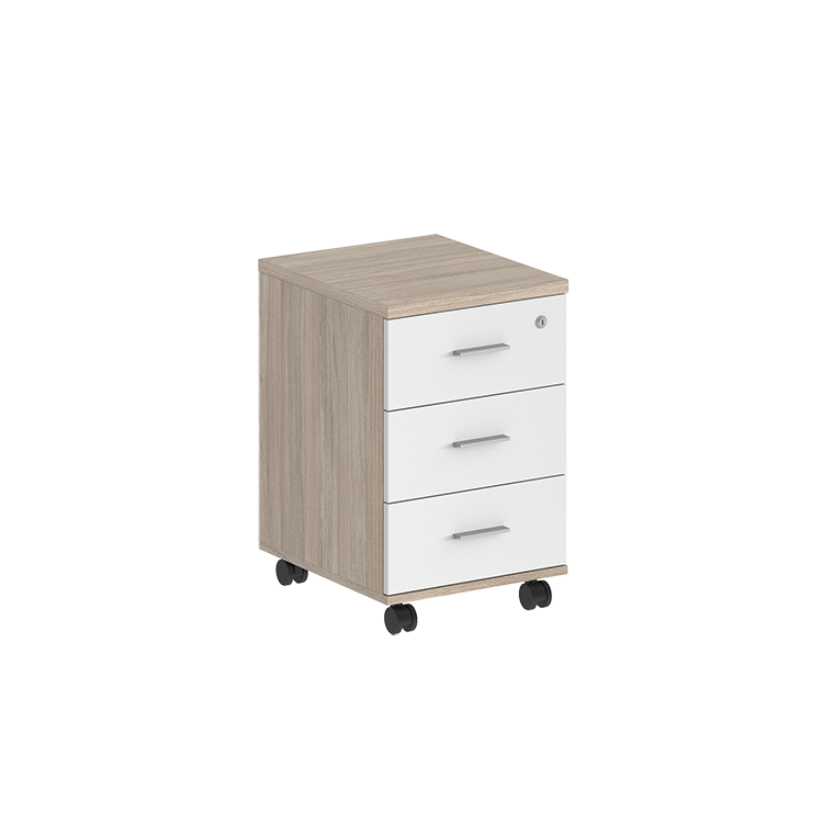 Тумба мобильная с 3 ящ. и центральным замком Norden Сигма SG.612.OL.WH