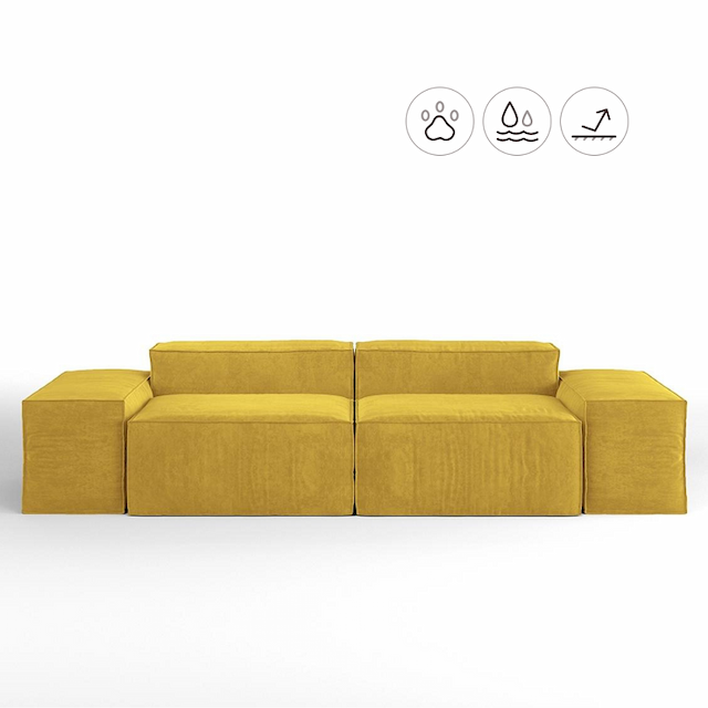 Диван модульный Мастерфабрик Рудо Saga yellow ткань рогожка