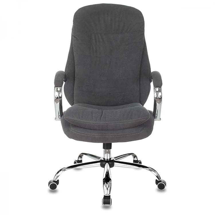 Кресло руководителя Бюрократ T-9950SL Fabric серый Alfa 44 крестов. металл хром