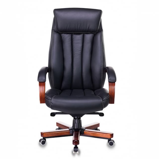 Кресло руководителя Бюрократ T-9922WALNUT черный кожа крестов. металл/дерево