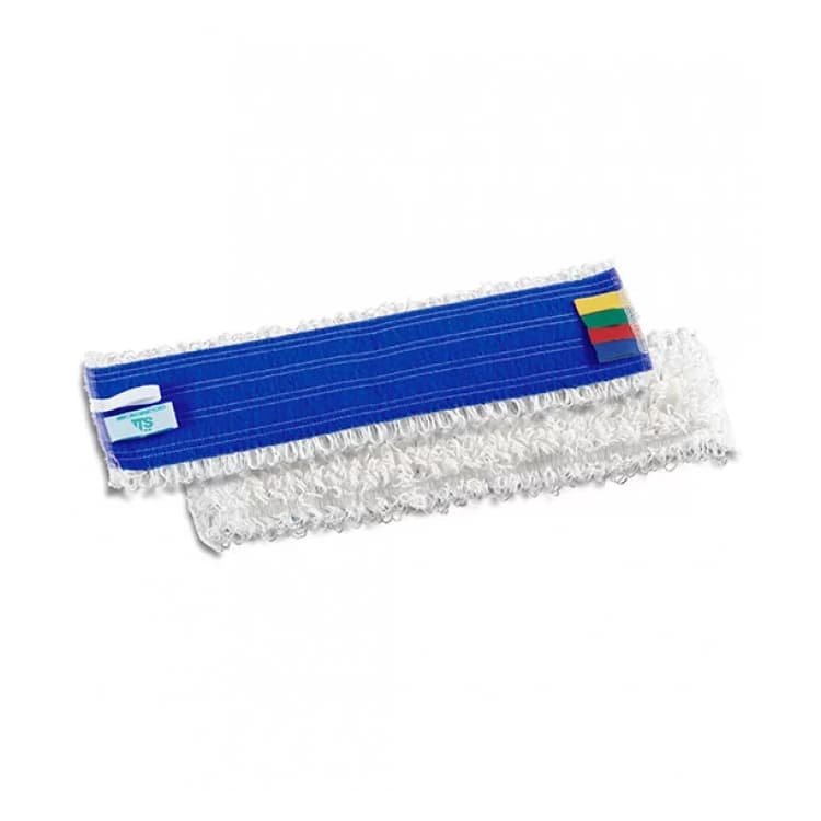 Моп TTS Microriccio с липучками, микрофибра, белый, 40x10,5 см с цветовой кодировкой