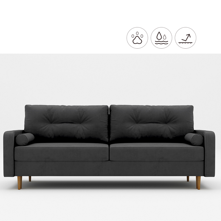 Диван Мастерфабрик Дэйо Saga dark grey ткань рогожка