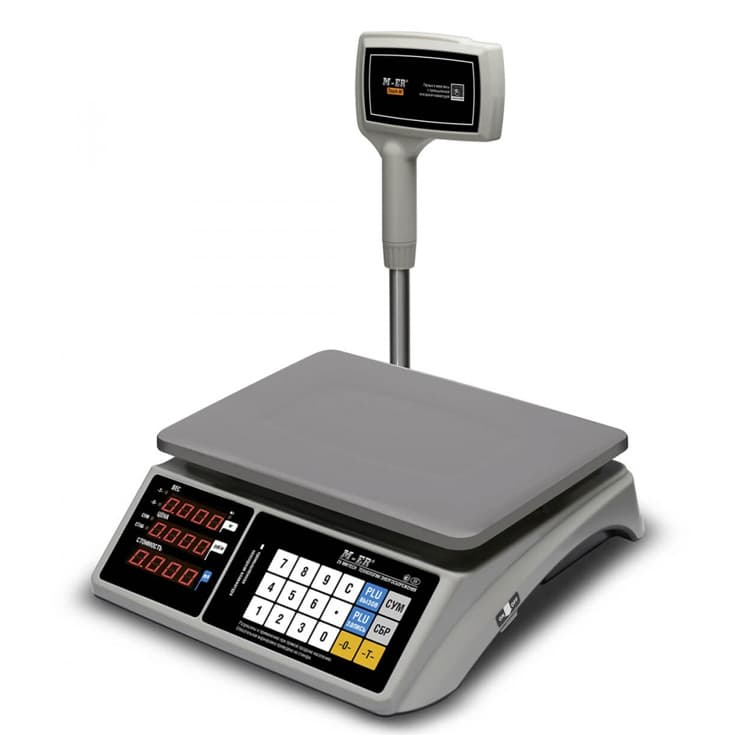 Торговые настольные весы MERTECH M-ER 328 ACPX-32.5 "TOUCH-M" LED RS232 и USB