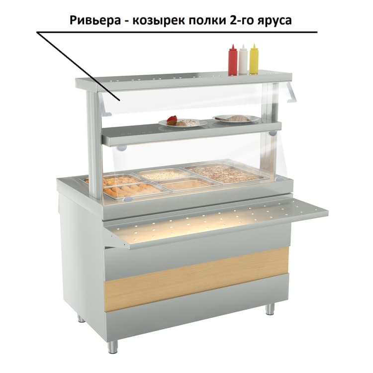 Защитный козырек ATESY Ривьера полки 2-го яруса  (1000мм)